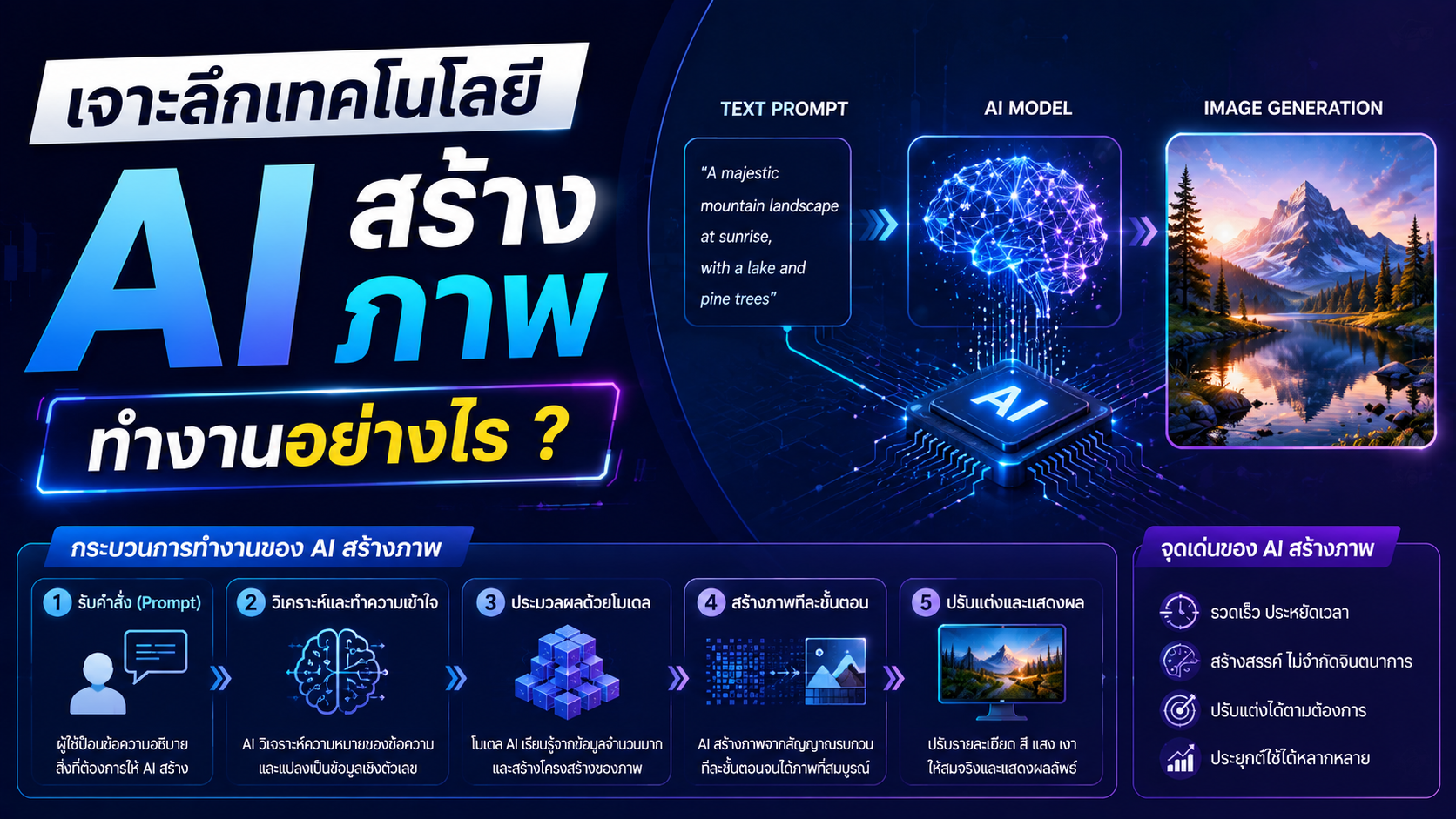 เจาะลึกเทคโนโลยี AI สร้างภาพ: ทำงานอย่างไร