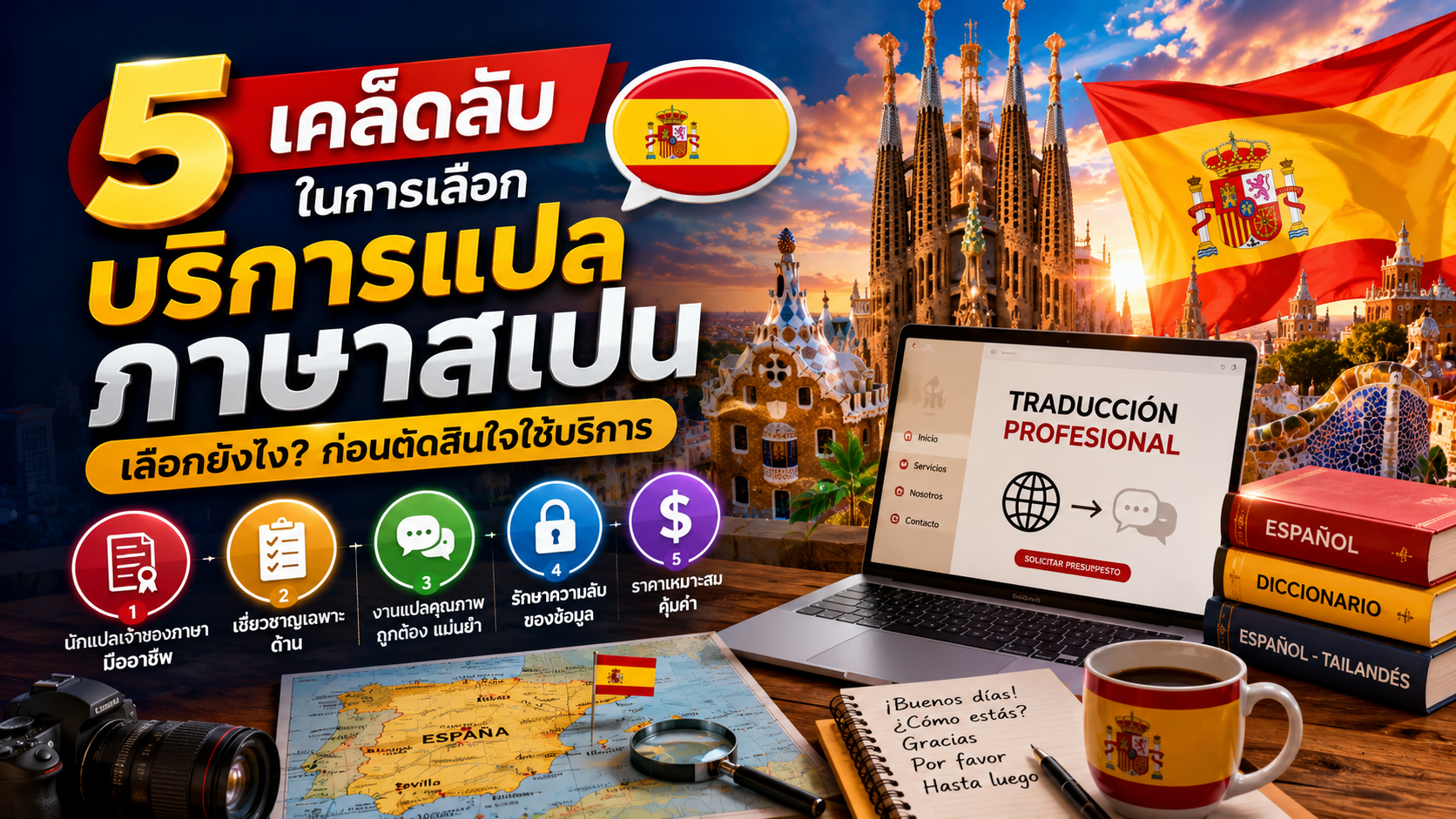 5 เคล็ดลับในการเลือกบริการแปลภาษาสเปน