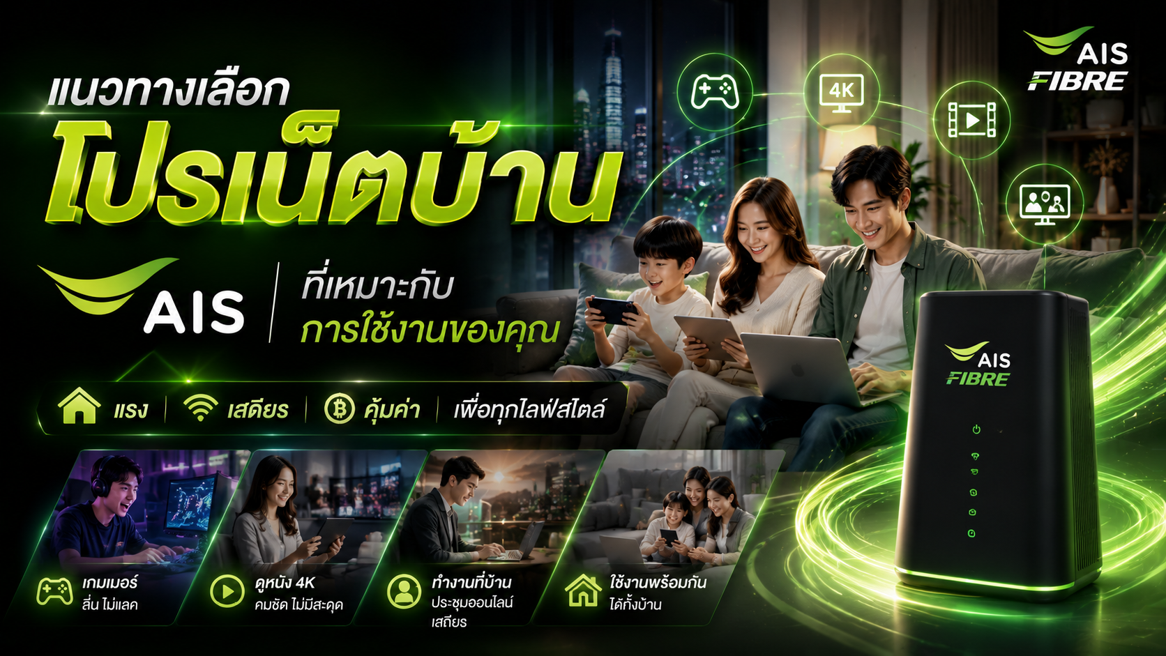 แนวทางเลือกโปรเน็ตบ้าน AIS ที่เหมาะกับการใช้งานของคุณ