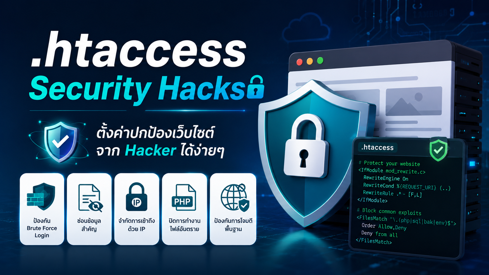 .htaccess Security Hacks ตั้งค่าปกป้องเว็บไซต์จาก Hacker ได้ง่ายๆ