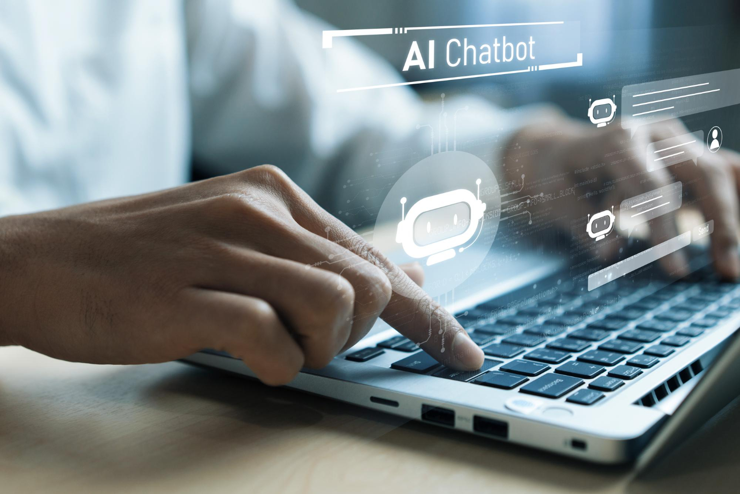 Human interact with ai artificial intelligence virtual assistant faas