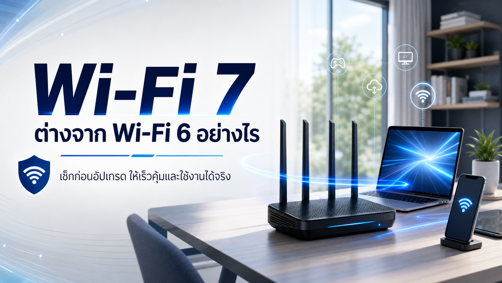 Wi‑Fi 7 ต่างจาก Wi‑Fi 6 อย่างไร เช็กก่อนอัปเกรดให้เร็วคุ้มและใช้งานได้จริง